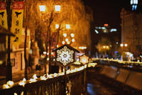 下呂温泉街夜景　冬の画像