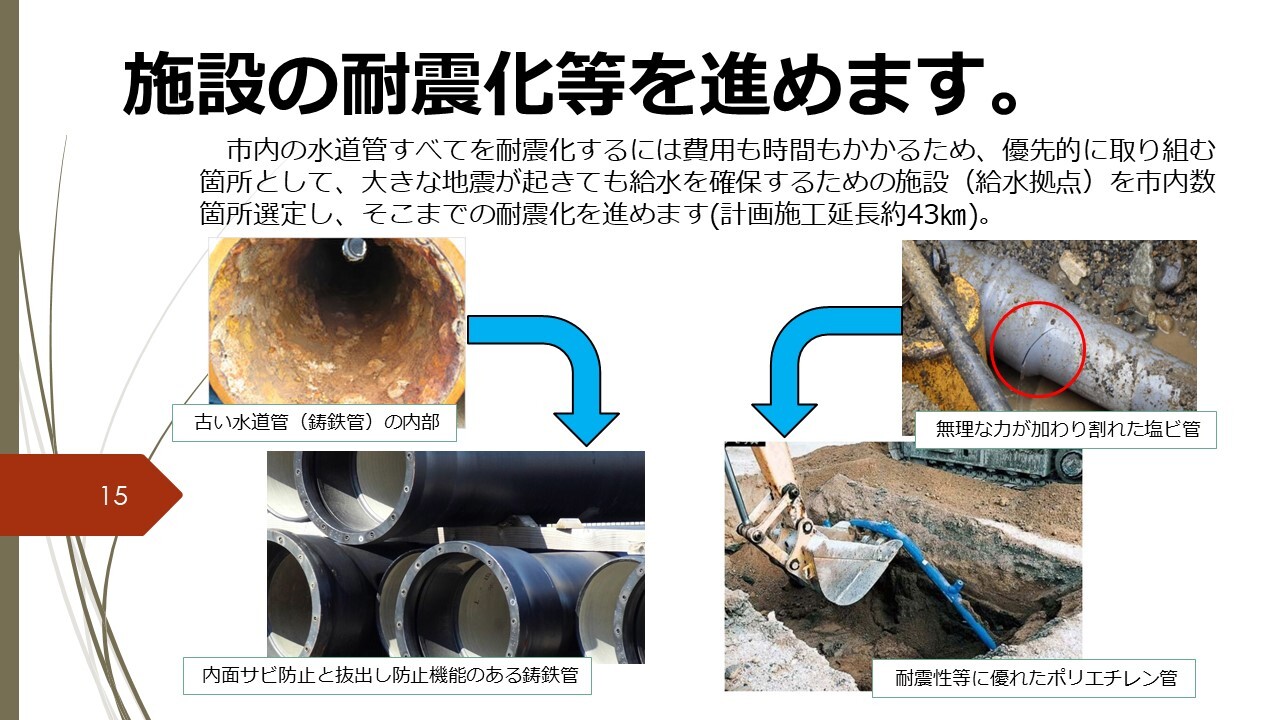 施設の耐震化を進めます