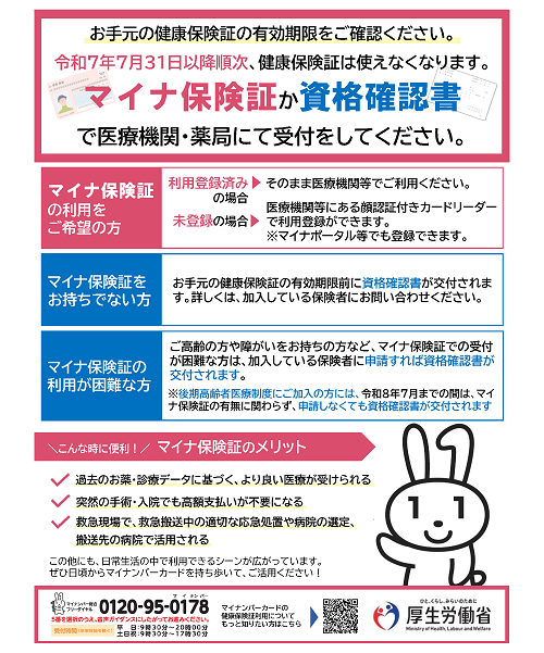 マイナ保険証、資格確認書案内