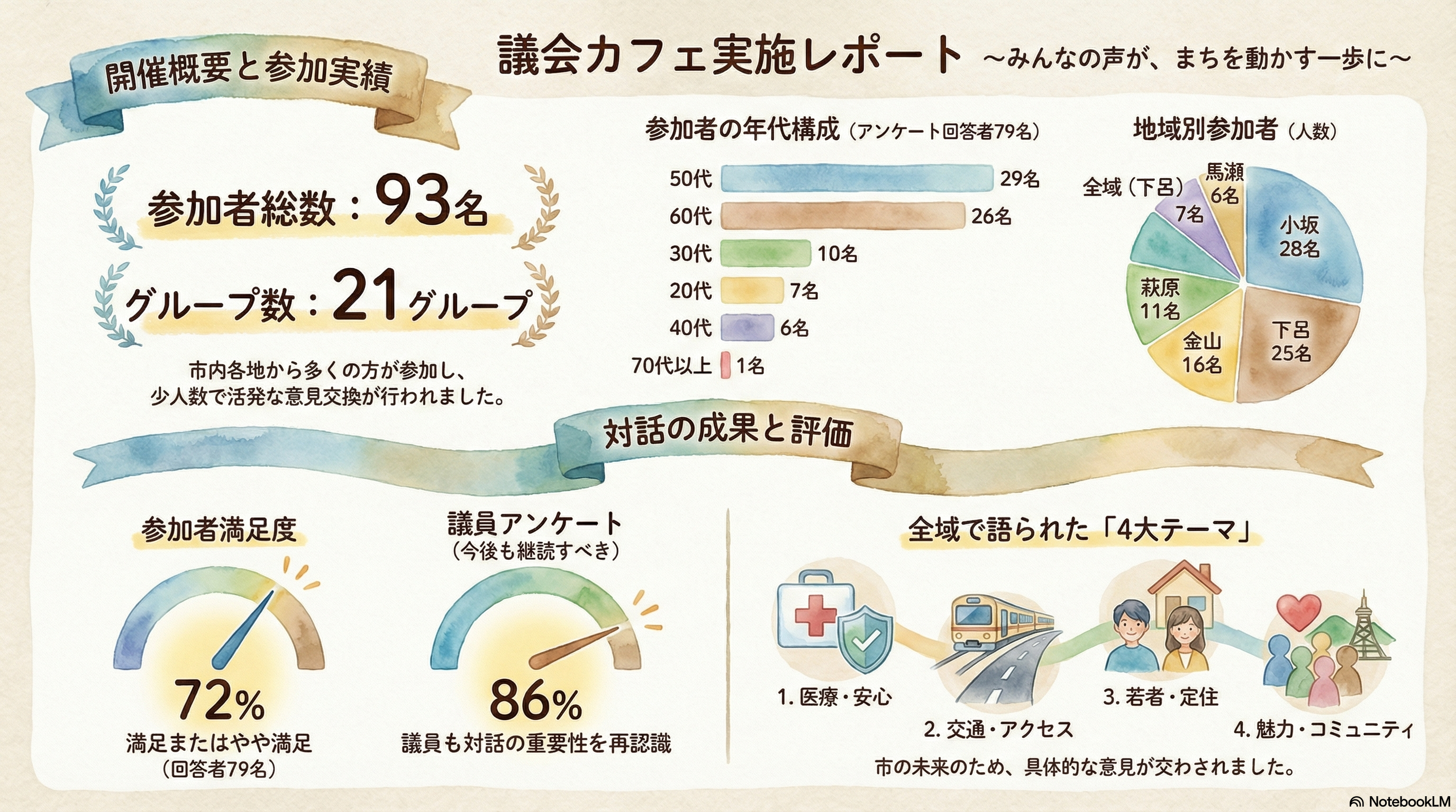 議会カフェ実施レポートのワンペーパー